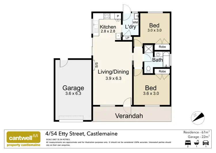 Floorplan of Homely unit listing, 4/54 Etty Street, Castlemaine VIC 3450