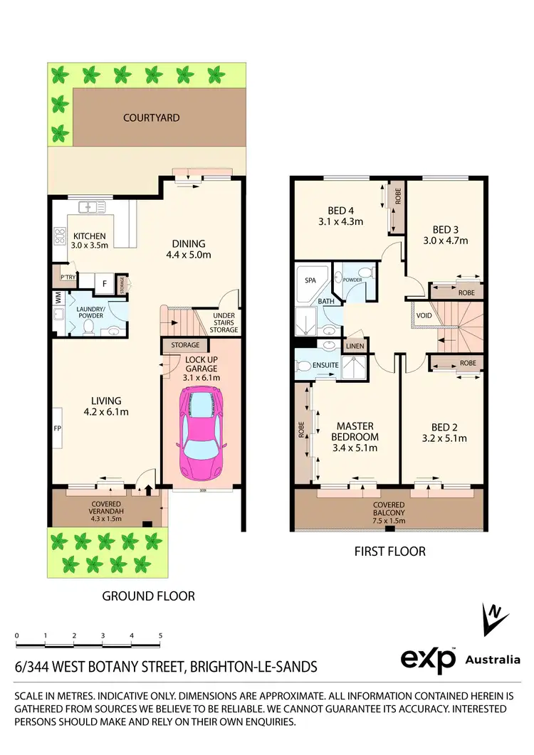 Floorplan of Homely townhouse listing, 6/344 West Botany Street, Brighton-Le-Sands NSW 2216