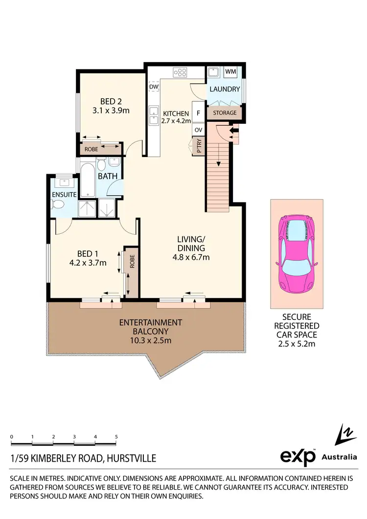 Floorplan of Homely unit listing, 1/59 Kimberley Road, Hurstville NSW 2220