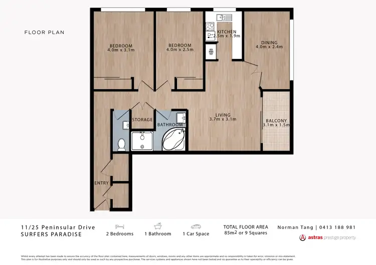 Floorplan of Homely apartment listing, 11/25-27 Peninsular Drive, Surfers Paradise QLD 4217