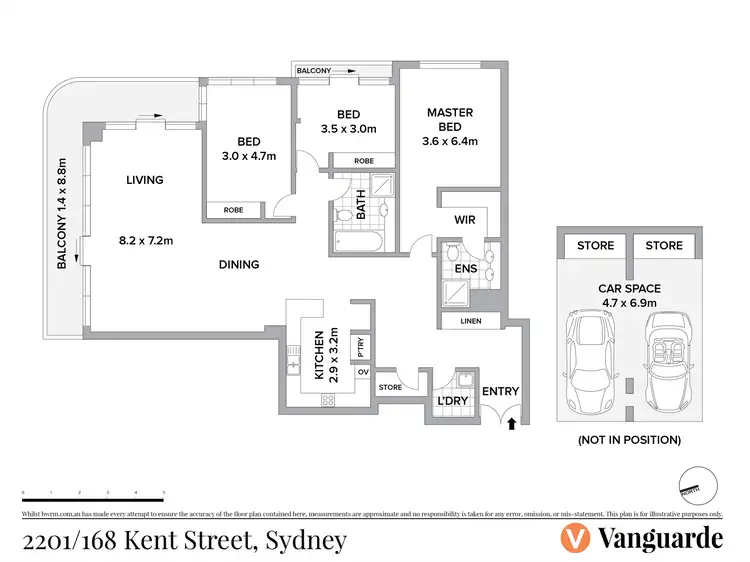 Floorplan of Homely apartment listing, 2201/168 Kent Street, Sydney NSW 2000