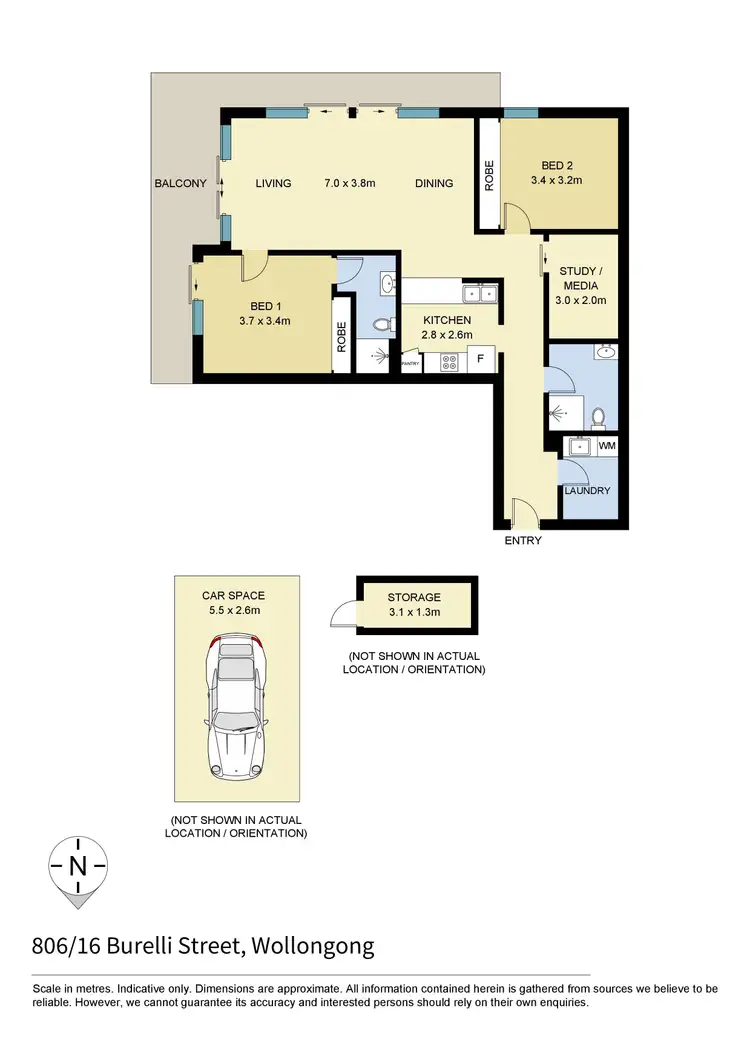 Floorplan of Homely apartment listing, 806/16 Burelli Street, Wollongong NSW 2500