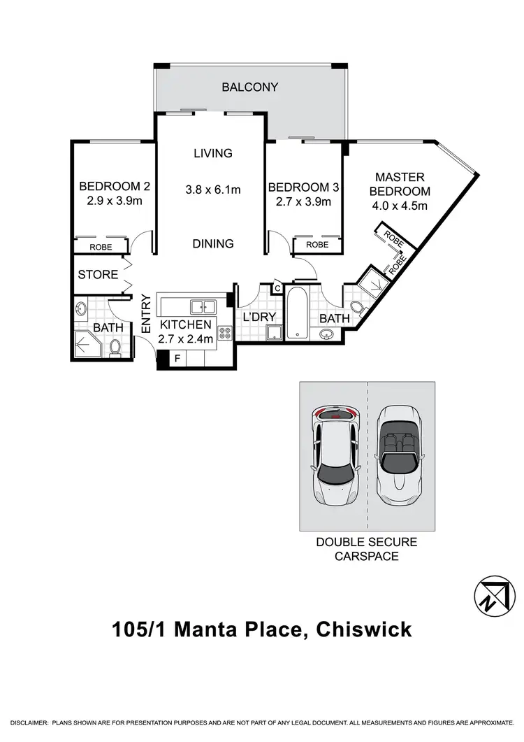 Floorplan of Homely apartment listing, 105/1 Manta Place, Chiswick NSW 2046