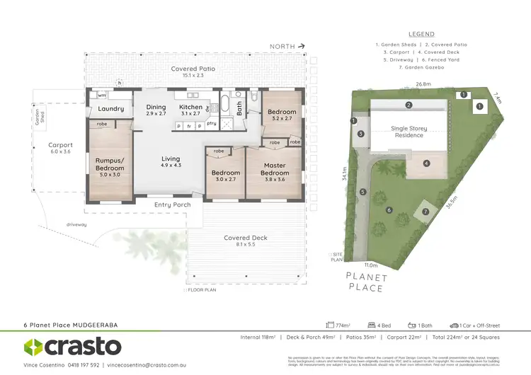 Floorplan of Homely house listing, 6 Planet Place, Mudgeeraba QLD 4213