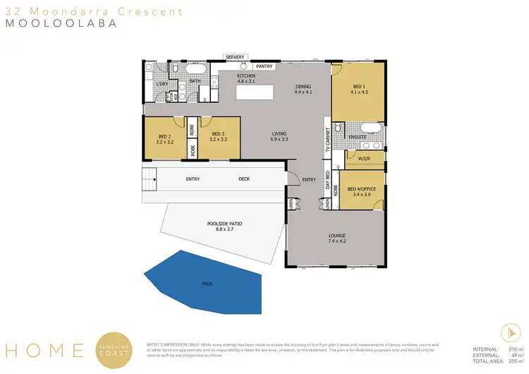 Floorplan of Homely house listing, 32 Moondarra Crescent, Mooloolaba QLD 4557