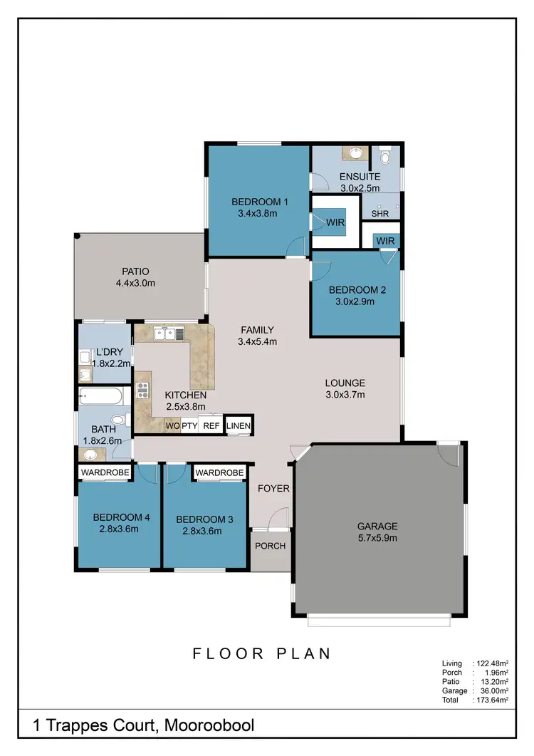 Floorplan of Homely house listing, 1 Trappes Court, Mooroobool QLD 4870