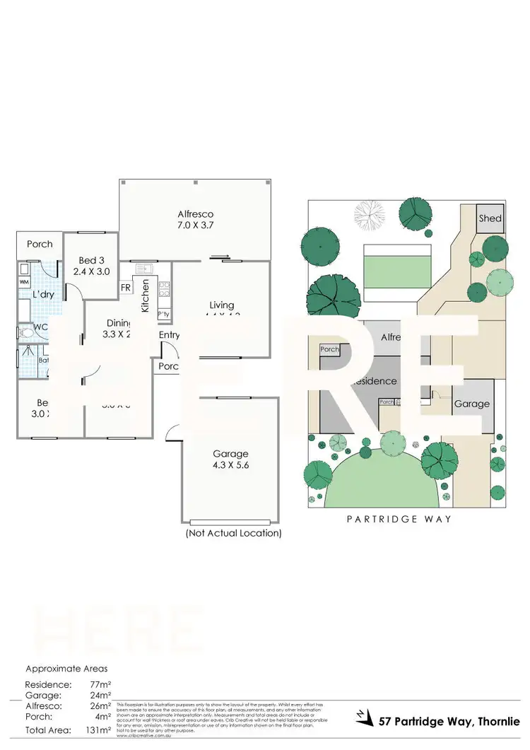Floorplan of Homely house listing, 57 Partridge Way, Thornlie WA 6108