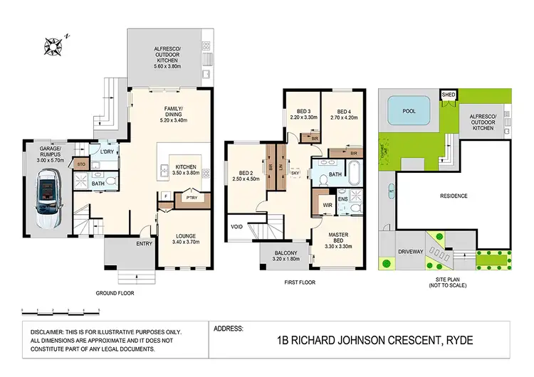 Floorplan of Homely semi-detached listing, 1b Richard Johnson Crescent, Ryde NSW 2112