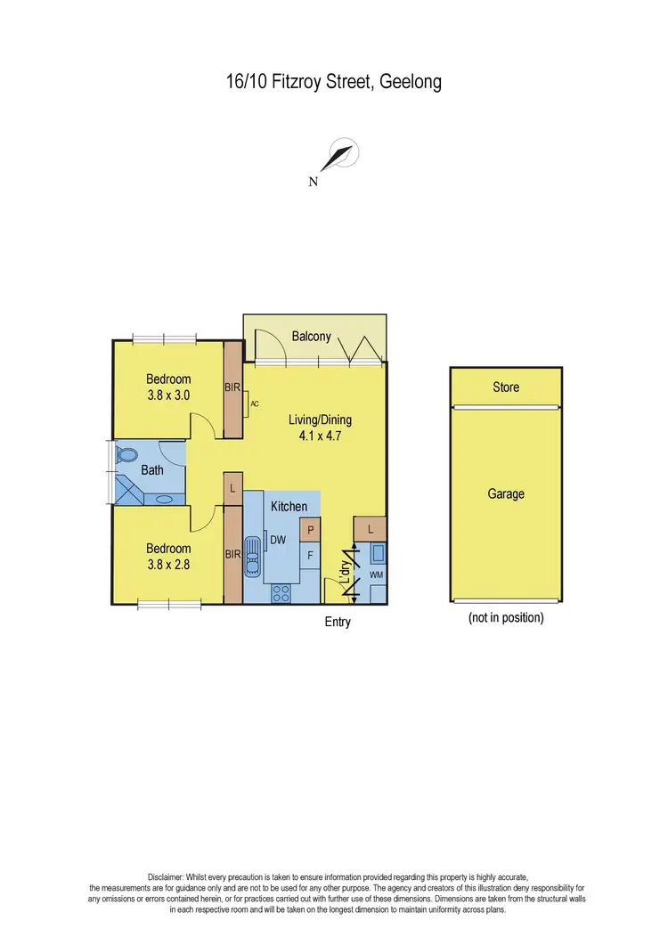 Floorplan of Homely apartment listing, 16/10 Fitzroy Street, Geelong VIC 3220