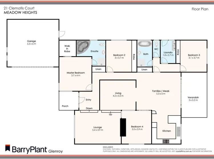 Floorplan of Homely house listing, 21 Clematis Court, Meadow Heights VIC 3048