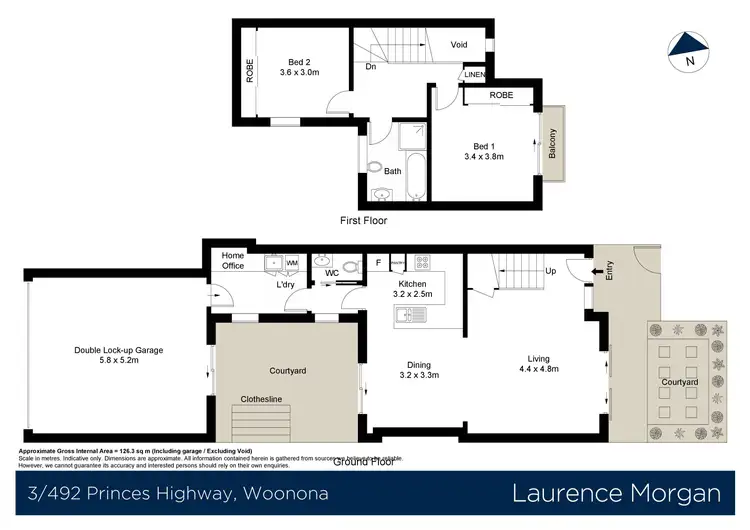 Floorplan of Homely townhouse listing, 3/492-496 Princes Highway, Woonona NSW 2517