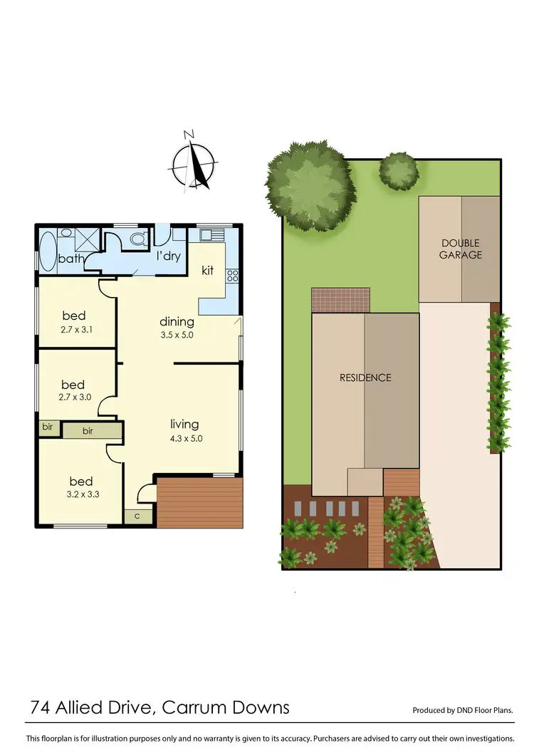 Floorplan of Homely house listing, 74 Allied Drive, Carrum Downs VIC 3201