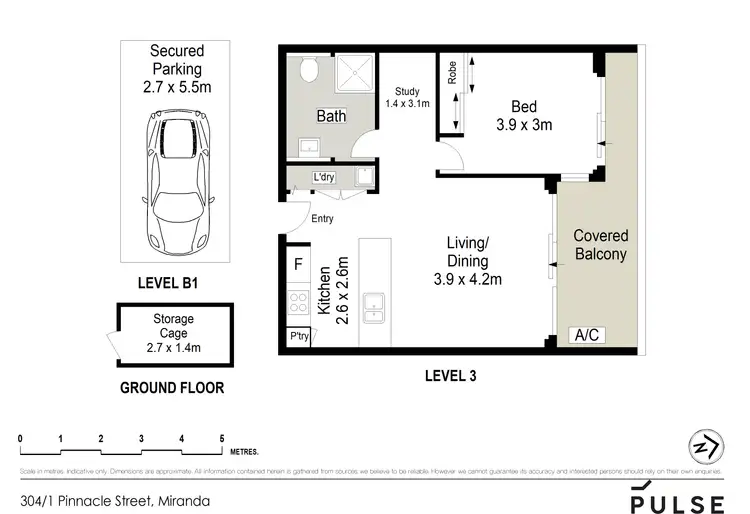 Floorplan of Homely apartment listing, 304/1 Pinnacle Street, Miranda NSW 2228