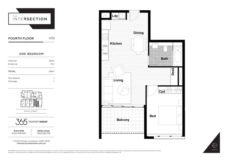 Floorplan of Homely unit listing, 32/7-15 McGill Street, Lewisham NSW 2049