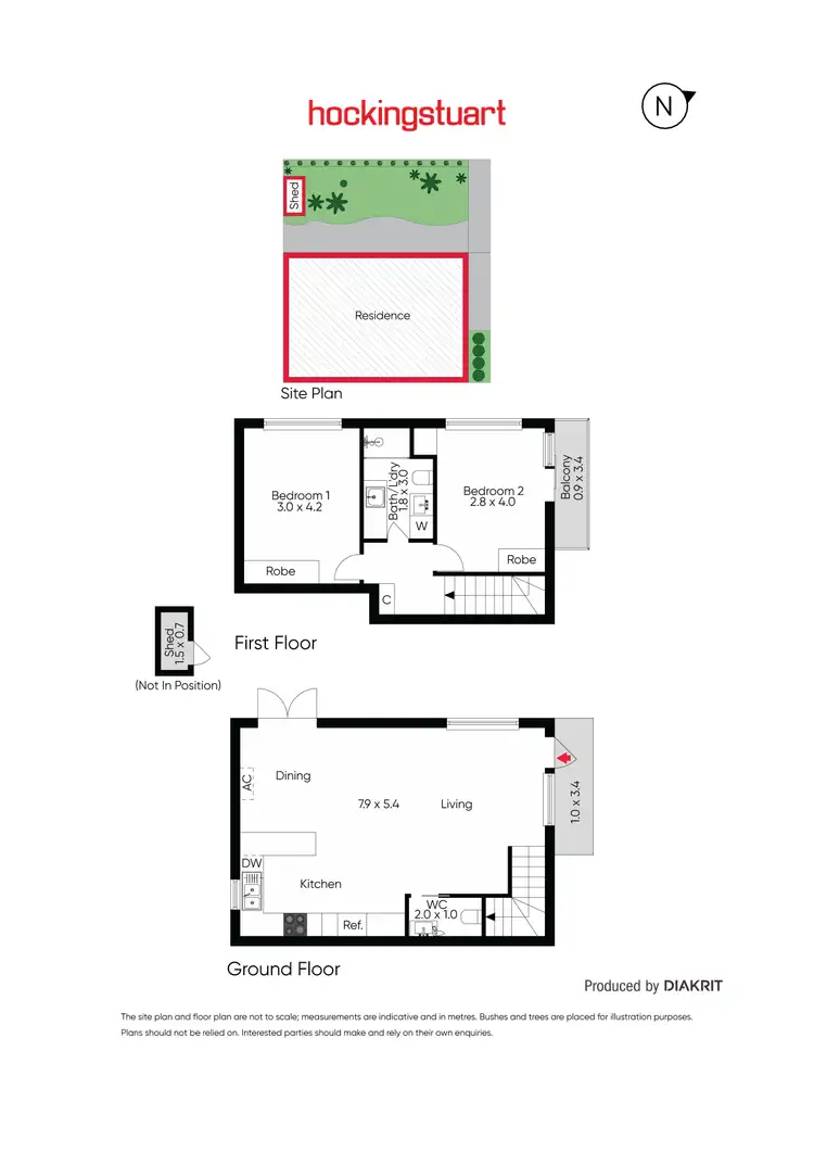 Floorplan of Homely townhouse listing, 1/119 Gamon Street, Yarraville VIC 3013