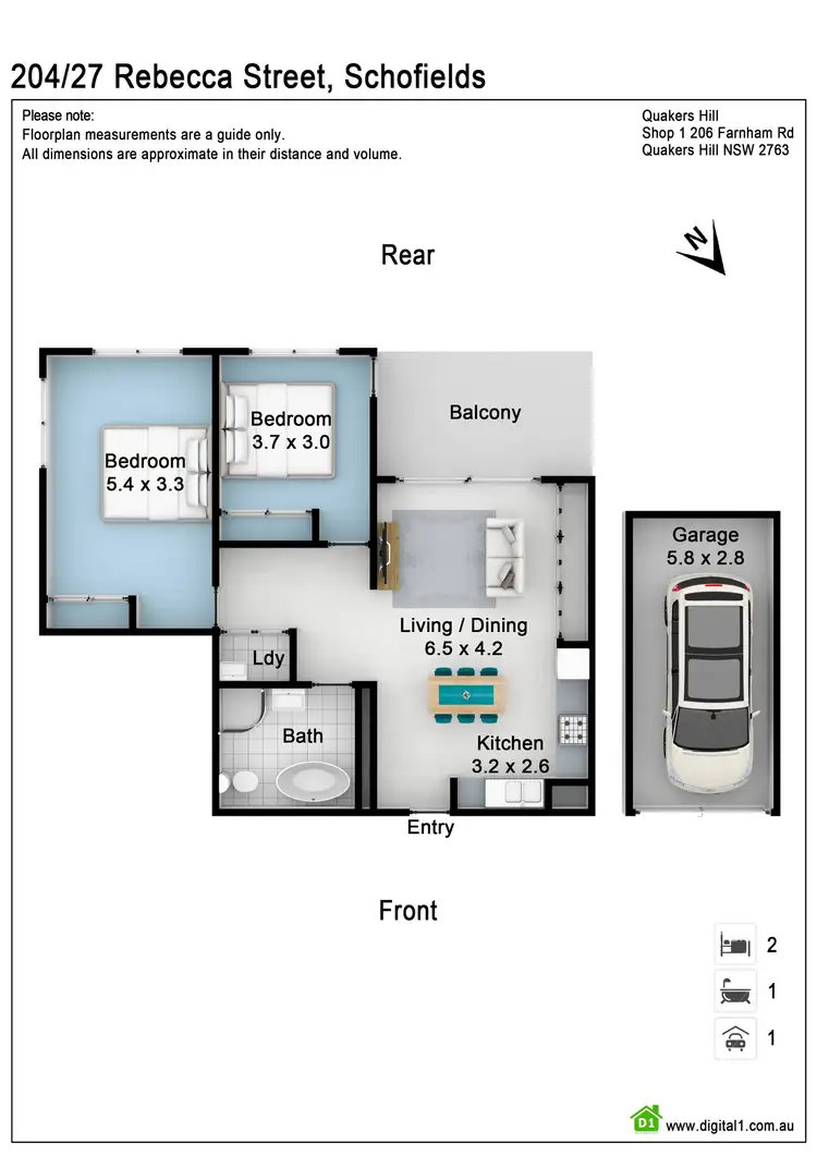 Floorplan of Homely unit listing, 204/27 Rebecca Street, Schofields NSW 2762