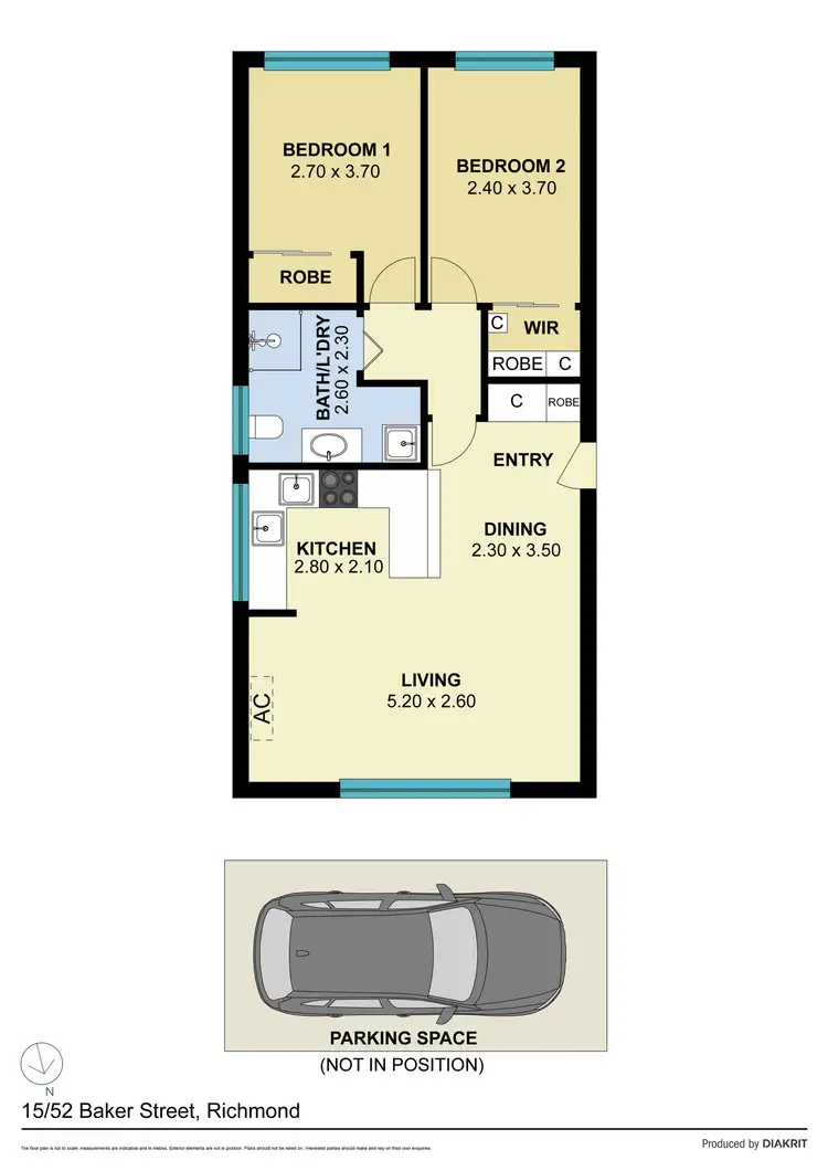 Floorplan of Homely apartment listing, 15/52 Baker Street, Richmond VIC 3121