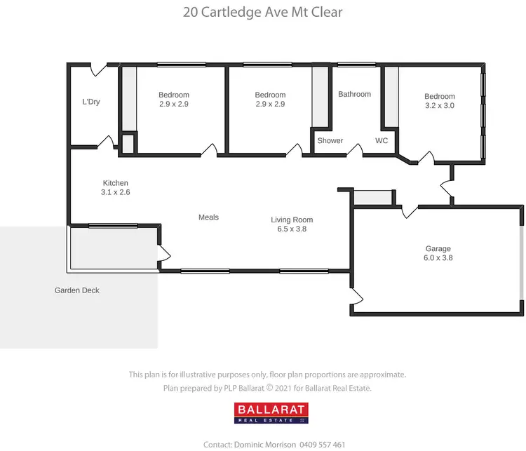 Floorplan of Homely house listing, 20 Cartledge Avenue, Mount Clear VIC 3350
