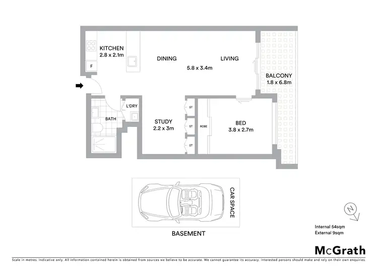 Floorplan of Homely apartment listing, C1106/5 Pope Street, Ryde NSW 2112
