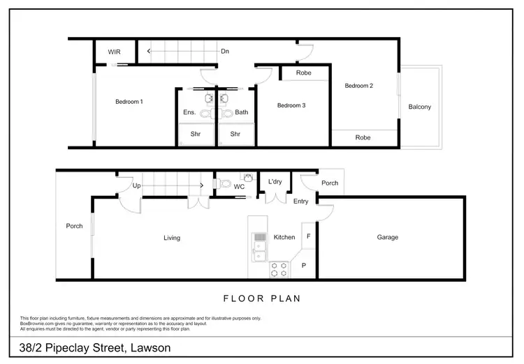 Floorplan of Homely townhouse listing, 38/2 Pipeclay Street, Lawson ACT 2617