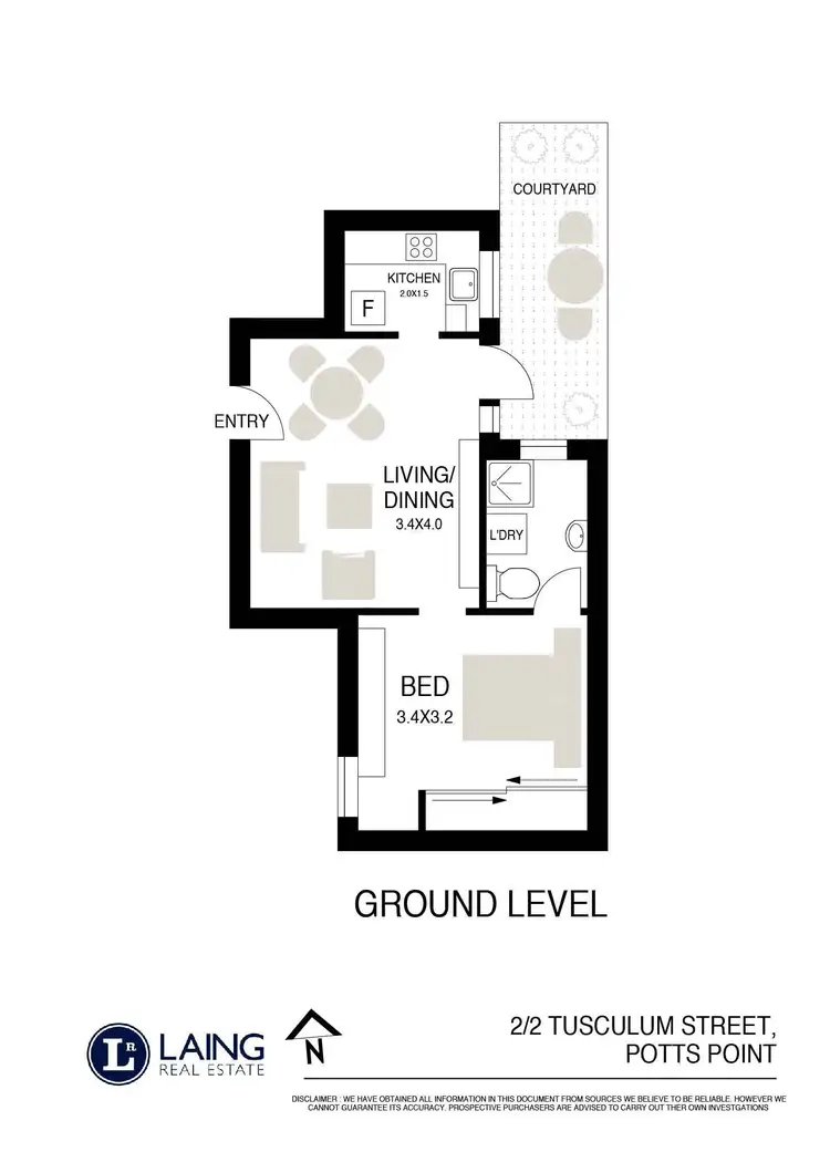 Floorplan of Homely apartment listing, 2/2 Tusculum Street, Potts Point NSW 2011