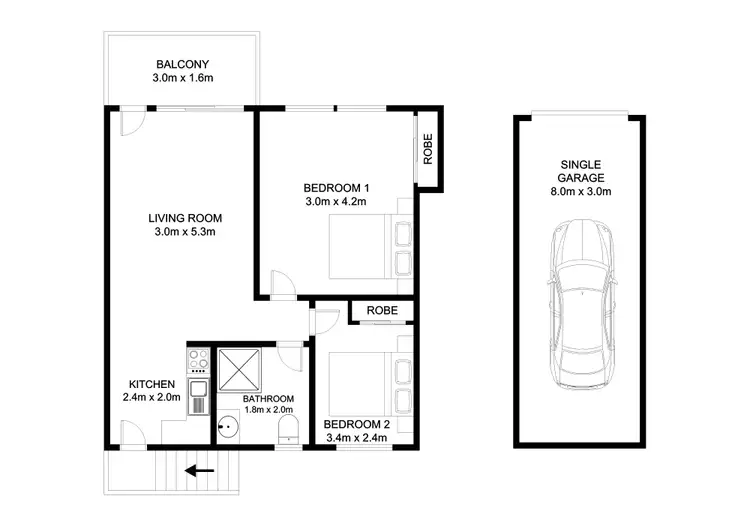 Floorplan of Homely unit listing, 2/83 Indooroopilly Road, Taringa QLD 4068