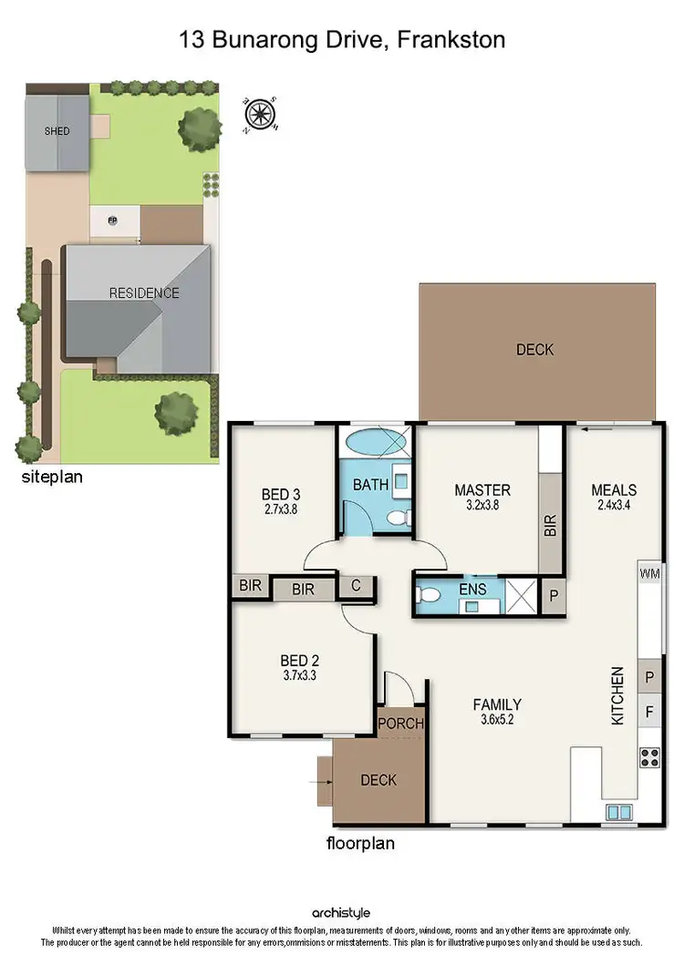 Floorplan of Homely house listing, 13 Bunarong Drive, Frankston VIC 3199