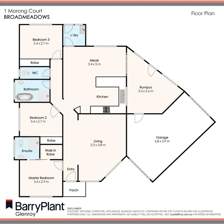 Floorplan of Homely house listing, 1 Marong Court, Broadmeadows VIC 3047