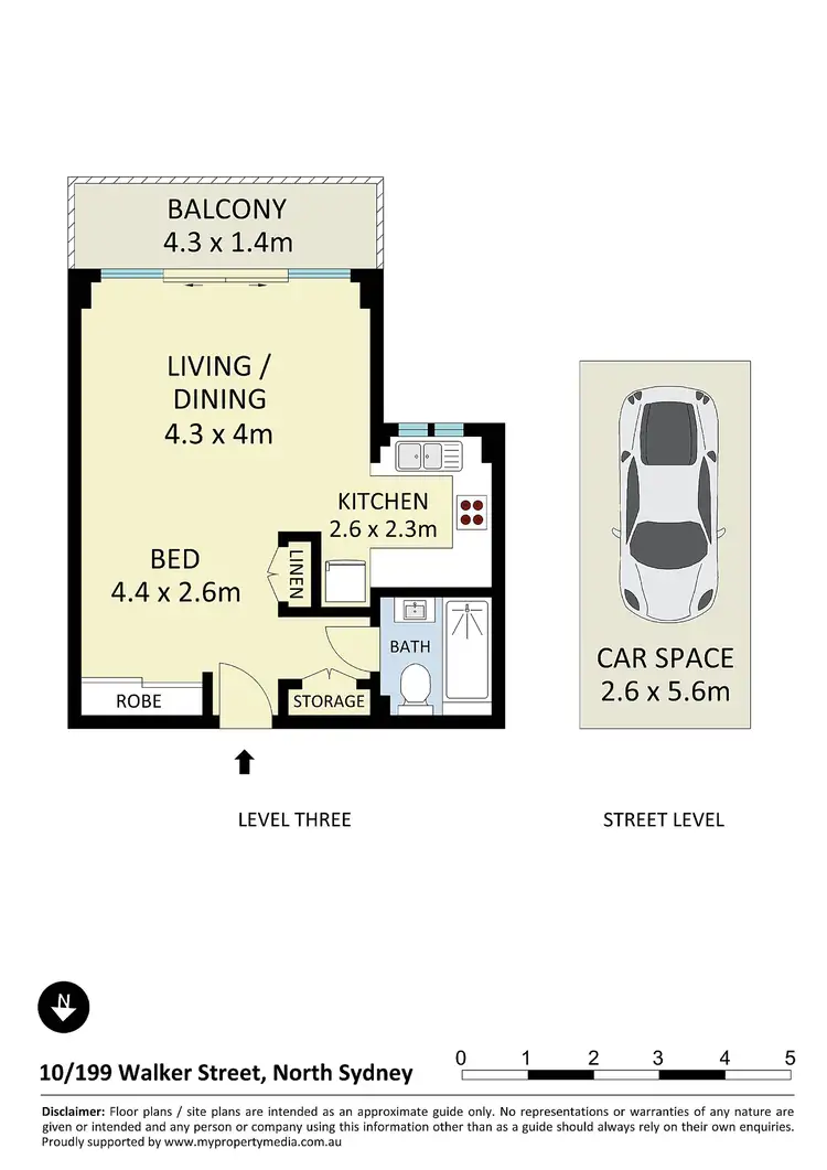 Floorplan of Homely studio listing, 10/199 Walker Street, North Sydney NSW 2060