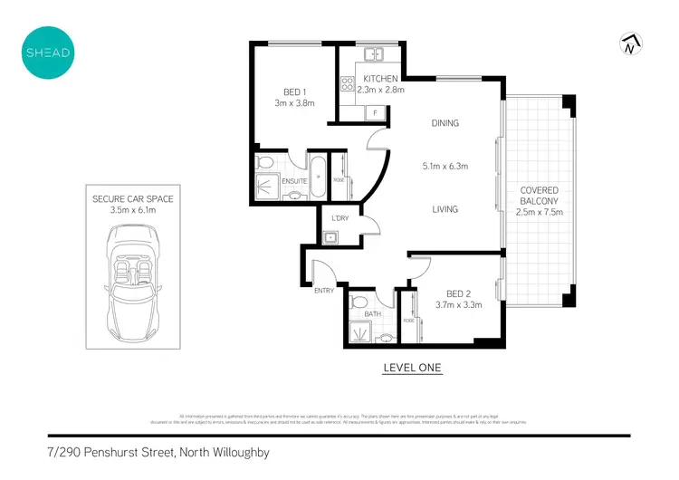 Floorplan of Homely apartment listing, 7/290 Penshurst Street, Willoughby NSW 2068