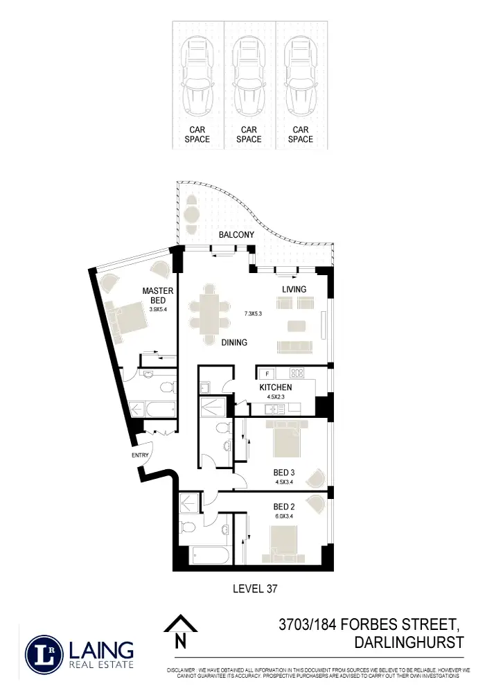 Floorplan of Homely apartment listing, 3703/184 Forbes Street, Darlinghurst NSW 2010