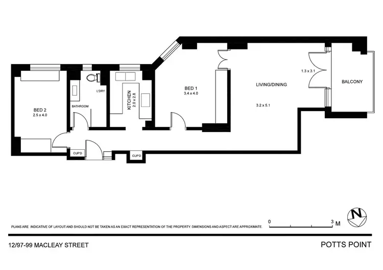 Floorplan of Homely apartment listing, 12/97-99 Macleay Street, Potts Point NSW 2011