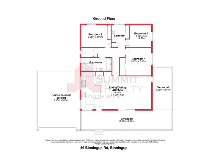 Floorplan of Homely house listing, 56 Binningup Road, Binningup WA 6233