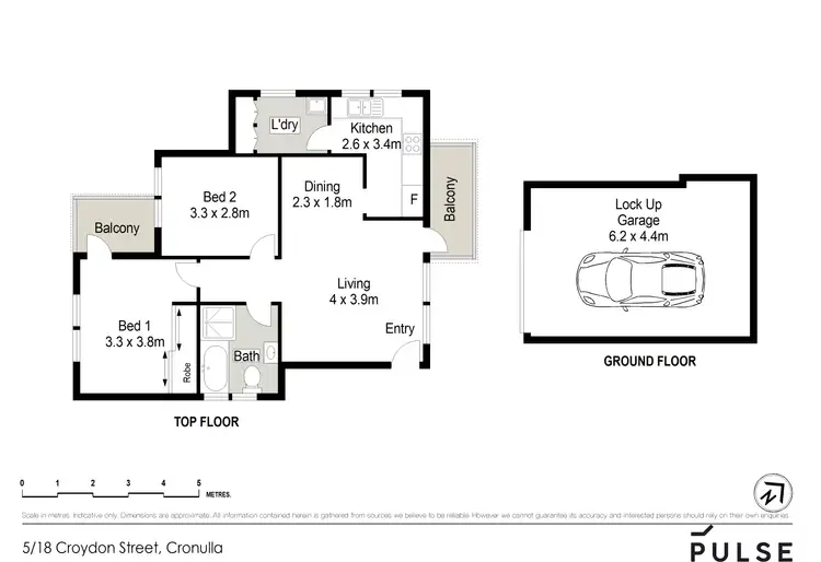 Floorplan of Homely apartment listing, 5/18 Croydon Street, Cronulla NSW 2230