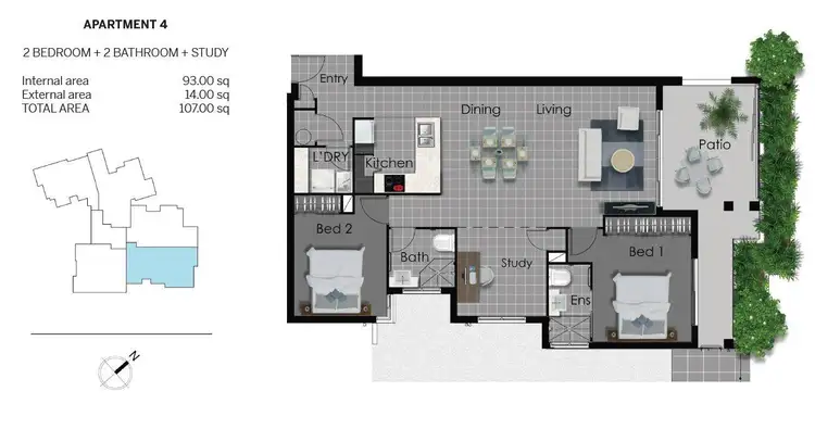 Floorplan of Homely apartment listing, 4/35-37 Tarcoola Crescent, Chevron Island QLD 4217