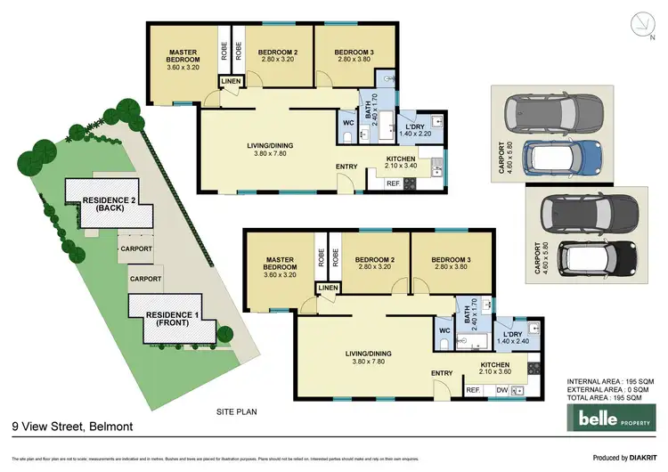 Floorplan of Homely block of units listing, 1 & 2/9 View Street, Belmont NSW 2280