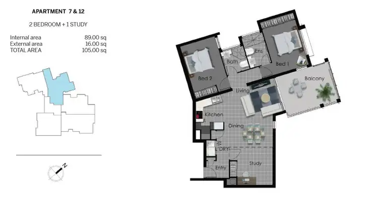 Floorplan of Homely apartment listing, 12/35-37 Tarcoola Crescent, Chevron Island QLD 4217