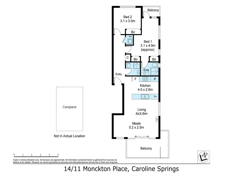 Floorplan of Homely apartment listing, Level 1/14/11 Monckton Place, Caroline Springs VIC 3023