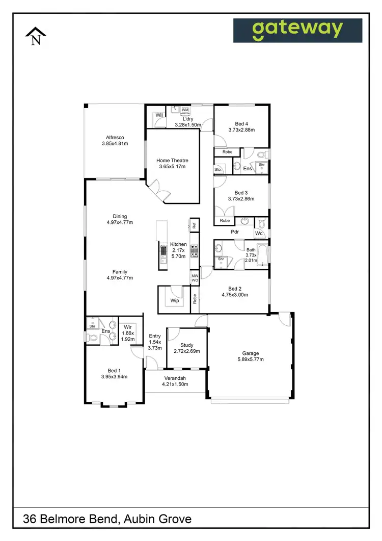Floorplan of Homely house listing, 36 Belmore Bend, Aubin Grove WA 6164