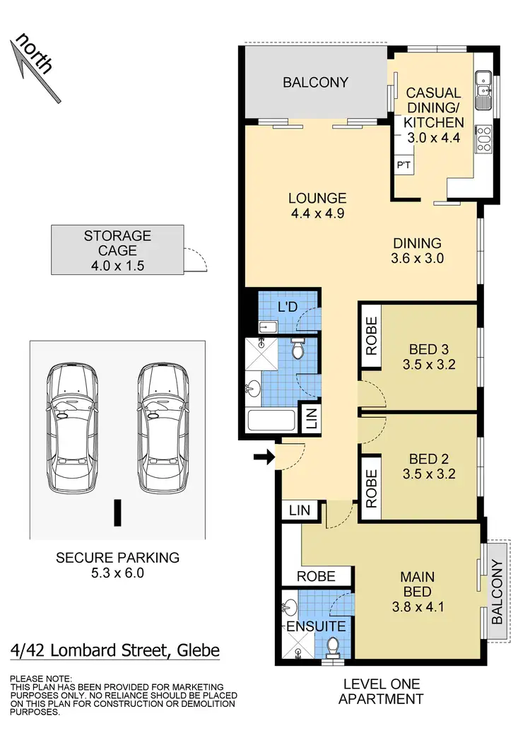 Floorplan of Homely apartment listing, 4/42 Lombard Street, Glebe NSW 2037