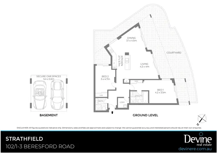Floorplan of Homely apartment listing, 102/1-3 Beresford Road, Strathfield NSW 2135