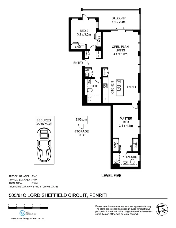 Floorplan of Homely apartment listing, 505/81C Lord Sheffield Circuit, Penrith NSW 2750