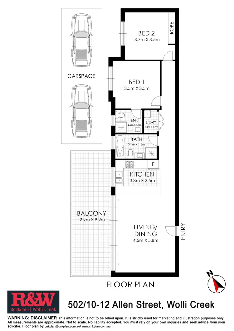 Floorplan of Homely apartment listing, 502/10 Allen Street, Wolli Creek NSW 2205