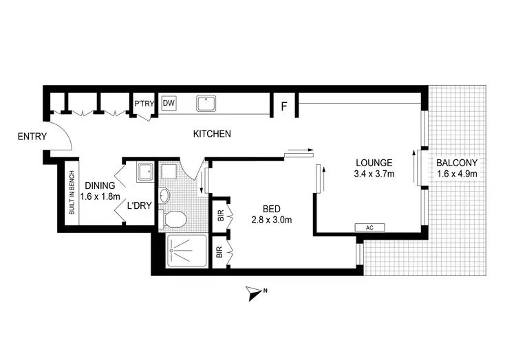 Floorplan of Homely apartment listing, 207/9-15 David Street, Richmond VIC 3121