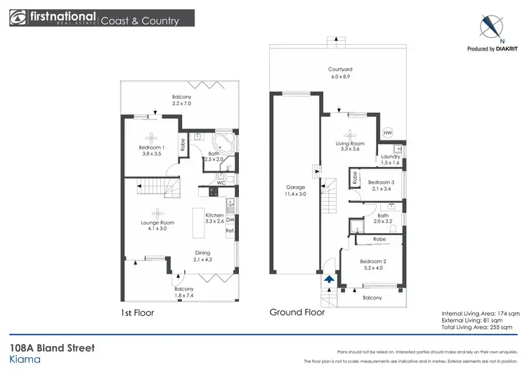 Floorplan of Homely townhouse listing, 108A Bland Street, Kiama NSW 2533