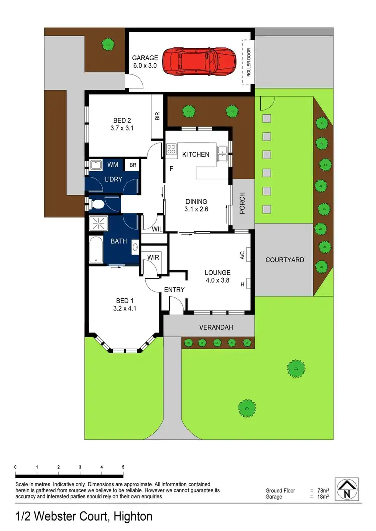 Floorplan of Homely unit listing, 1/2 Webster Court, Highton VIC 3216