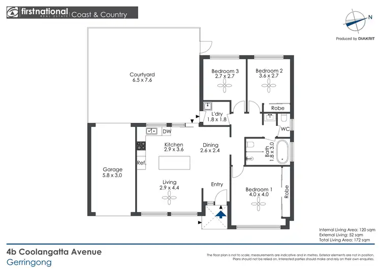 Floorplan of Homely semi-detached listing, 4B Coolangatta Avenue, Gerringong NSW 2534