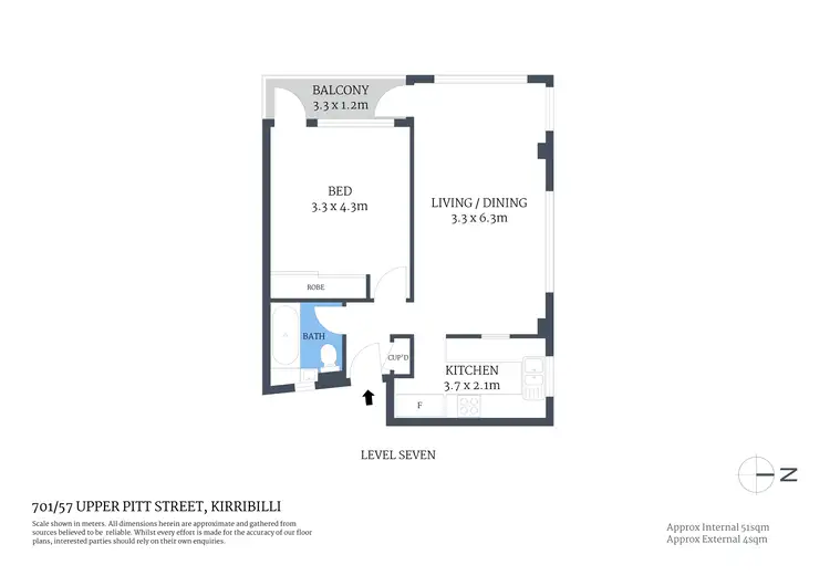 Floorplan of Homely apartment listing, 701/57 Upper Pitt Street, Kirribilli NSW 2061