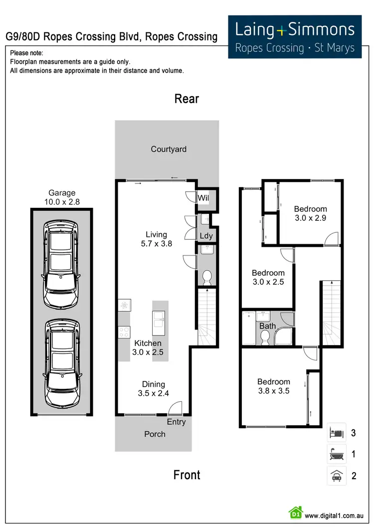 Floorplan of Homely unit listing, G9/80D Ropes Crossing Boulevard, Ropes Crossing NSW 2760