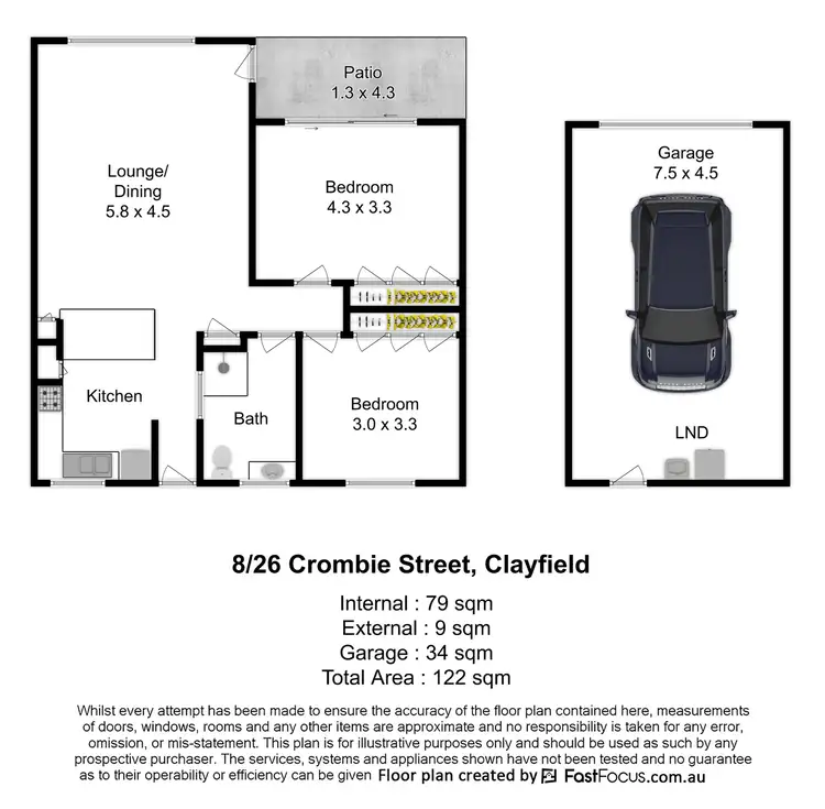 Floorplan of Homely unit listing, 8/26 Crombie Street, Clayfield QLD 4011